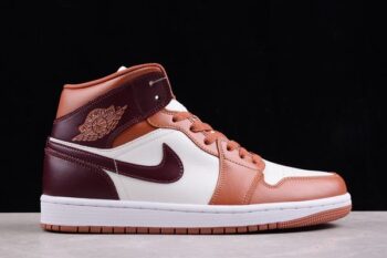 Retro Air Jordan 1 Mid Brown White Men's